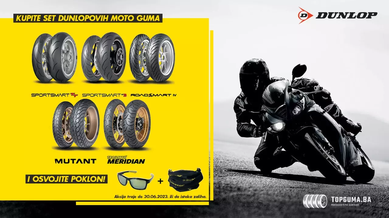 Dunlop i TopGuma.ba daruju kupce moto-guma